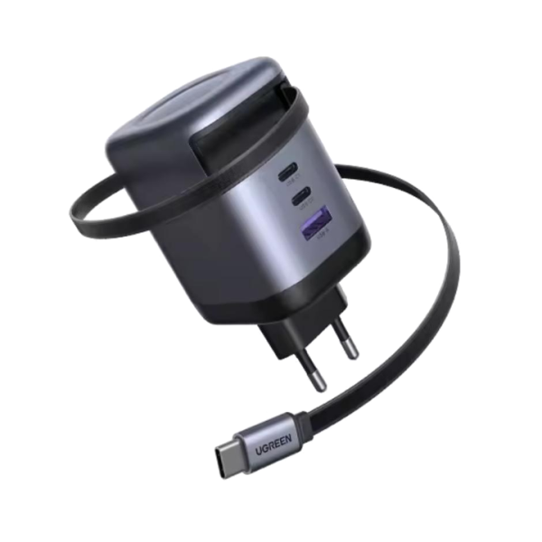 Зарядний пристрій UGREEN 100W GaN Fast Charger із висувним кабелем UFCS/PPS/PD 3.0