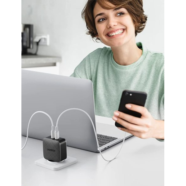 Мережевий зарядний пристрій Ugreen CD216 66W Dual USB-C PD Fast Charger Black