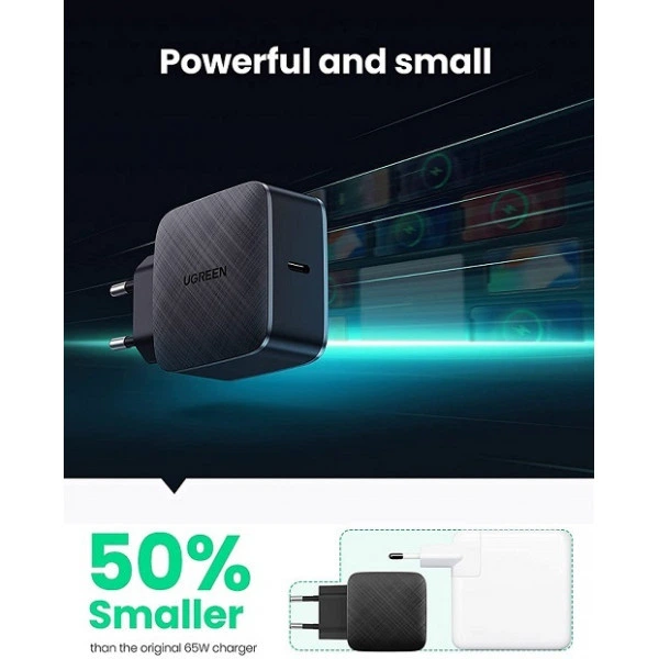 Зарядний пристрій UGREEN CD217 GaN 65W USB-C (Black)