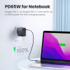 Зарядний пристрій UGREEN CD224 GaN X 65W 4-портовий (3×USB-C + USB-A) PD/QC Black
