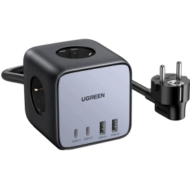Зарядний пристрій UGREEN CD268 DigiNest Cube 65W (2xUSB-C + 2xUSB-A, 3xAC) з підтримкою GaN III