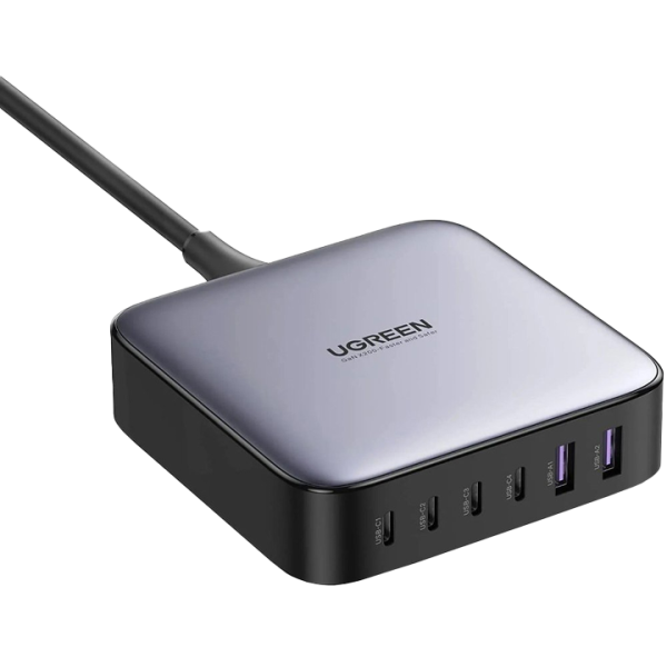 Зарядний пристрій UGREEN CD271 GaN Desktop Charger 2USB-A + 4USB-C 200W EU