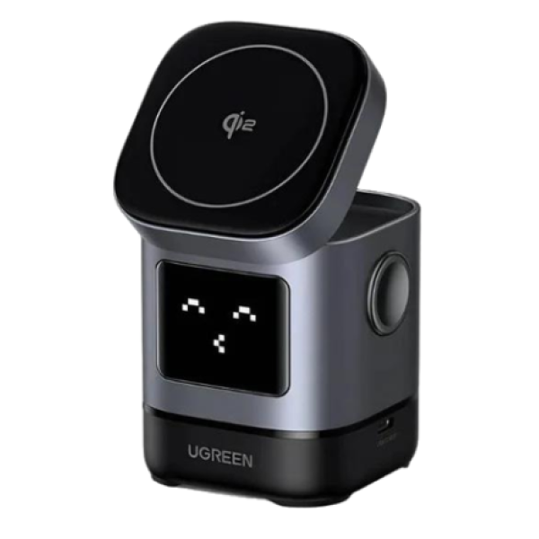 Бездротовий зарядний пристрій 2 в 1 Ugreen Uno Qi2 W709 (25W Max) Grey