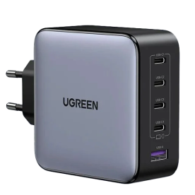Зарядний пристрій Ugreen X563 100W 5-Port GaN Fast Charger 4C1A, Space Gray