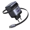 Зарядний пристрій UGREEN X605 65W GaN Fast Charger з висувним кабелем UFCS PPS QC PD 3.0