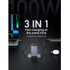 Зарядний пристрій Ugreen X757 Nexode Pro 100W GaN Charger Mini USB-C з 3 портами Grey
