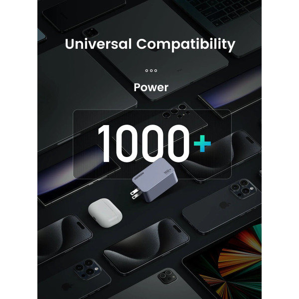 Зарядний пристрій Ugreen X757 Nexode Pro 100W GaN Charger Mini USB-C з 3 портами Grey