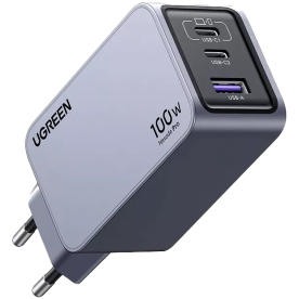 Зарядний пристрій Ugreen X757 Nexode Pro 100W GaN Charger Mini USB-C з 3 портами Grey
