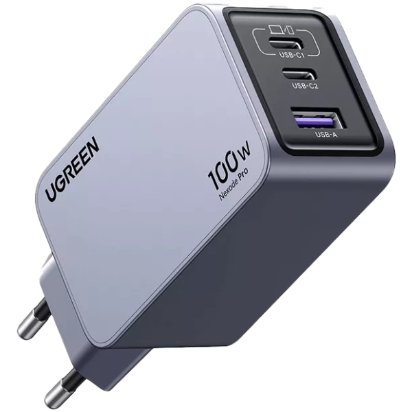 Зарядний пристрій Ugreen X757 Nexode Pro 100W GaN Charger Mini USB-C з 3 портами Grey