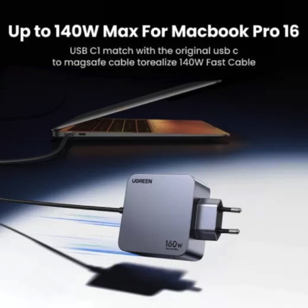 Зарядний пристрій UGREEN X763 Nexode Pro 160W 4-Port GaN Fast Charger Set EU