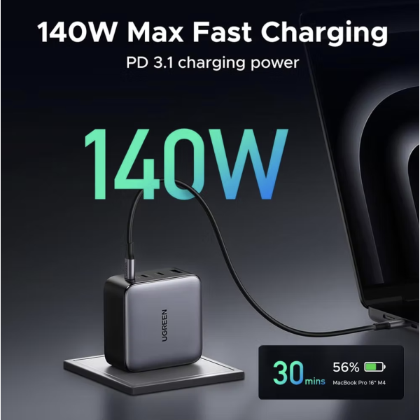 Зарядний пристрій UGREEN X764 Nexode GaN  200W 4-Port GaN Fast Charger 3C1A EU