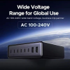 Зарядний пристрій UGREEN X766 200W GaN 8-портовий (6×USB-C + 2×USB-A), Black