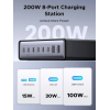 Зарядний пристрій UGREEN X766 200W GaN 8-портовий (6×USB-C + 2×USB-A), Black