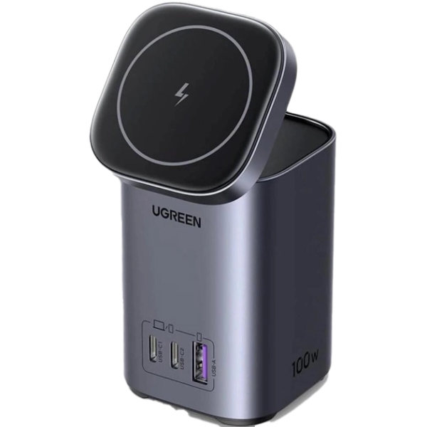 Зарядний пристрій UGREEN CD342 100W 2-in-1 GaN Charging Station EU (Space Gray)