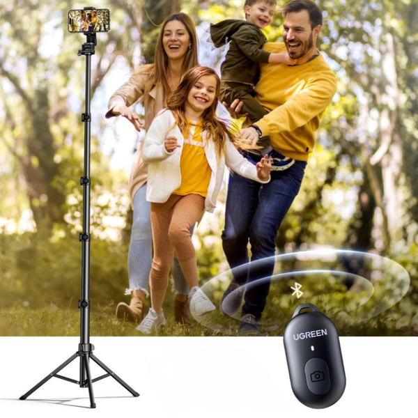 Штатив-Селфі Стiк UGREEN LP680 з Bluetooth-пультом (58–166 см, Black)
