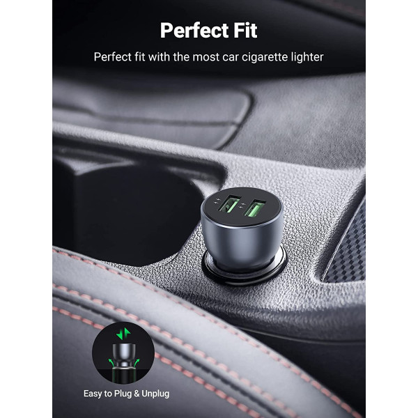 Автомобільний зарядний пристрій UGREEN CD213 Fast Car Charger 36W (Dark Blue) 