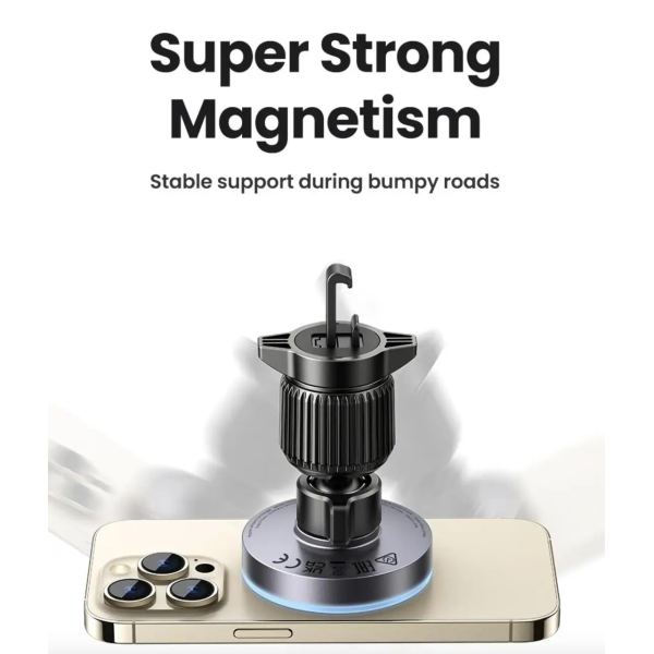 Автомобільний тримач UGREEN MagFlow Qi2 15W Magnetic Car Charger Holder (MagSafe) для iPhone 12–17 Series