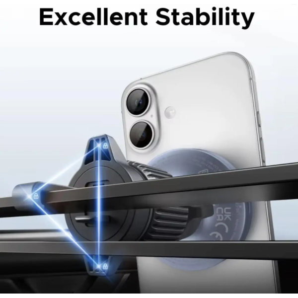 Автомобильный держатель UGREEN MagFlow Qi2 25W Magnetic Wireless Car Charger Holder (MagSafe, iPhone, Black)