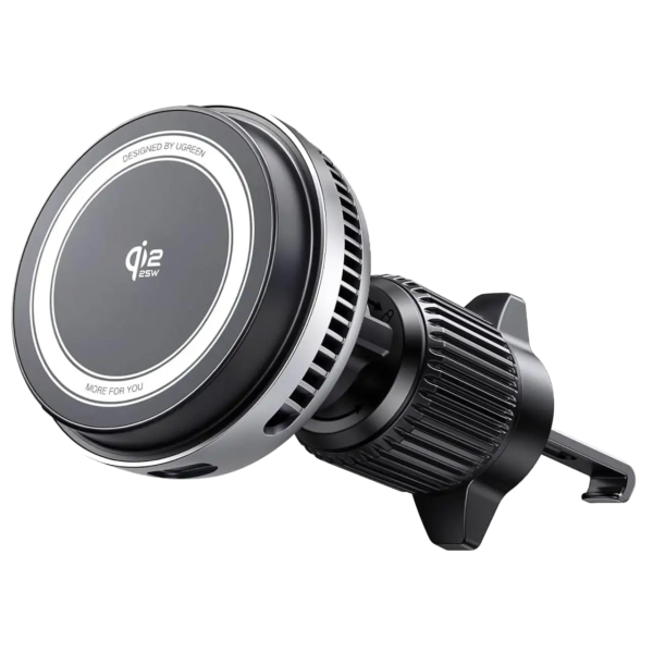 Автомобильный держатель с беспроводной зарядкой UGREEN MagFlow Pro 25W MagSafe Qi2.2 с бесшумным вентилятором (TEC)