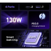 Автомобильное зарядное устройство для UGREEN 130W Fast Car Charger 4-Port USB-C PD GaN