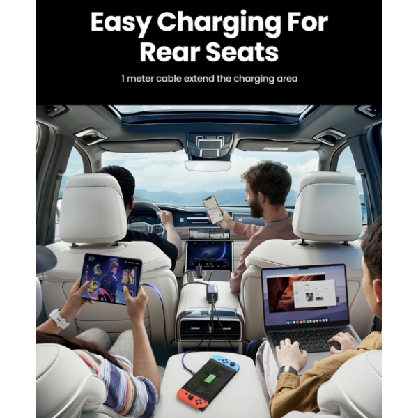 Автомобильное зарядное устройство для UGREEN 130W Fast Car Charger 4-Port USB-C PD GaN
