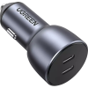Автомобільний зарядний пристрій Ugreen CD213 36W 2xUSB Type-C PD Fast Car Charger Grey (70594)