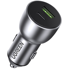 Автомобільний зарядний пристрій Ugreen CD213 42.5W USB Type-C PD + USB-A QC Fast Car Charger Gray (60980)