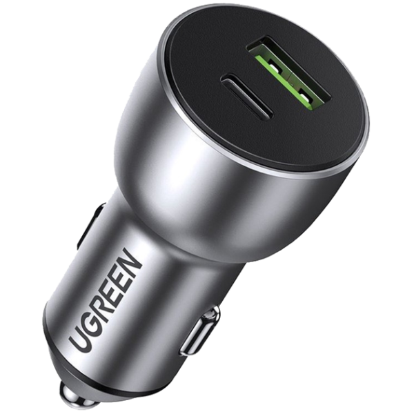 Автомобільний зарядний пристрій Ugreen CD213 42.5W USB Type-C PD + USB-A QC Fast Car Charger Gray (60980)