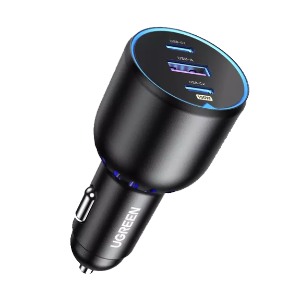 Автомобільний зарядний пристрій 130W UGREEN CD293 (90413) USB-C адаптер PD + QC 2C1A Black