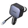 Автомобільний зарядний пристрій UGREEN EC603 90W з висувним кабелем USB-C