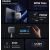 Автомобільний зарядний пристрій UGREEN EC604 145W 4-в-1 з висувним USB-C кабелем