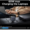 Автомобільний зарядний пристрій UGREEN EC604 145W 4-в-1 з висувним USB-C кабелем