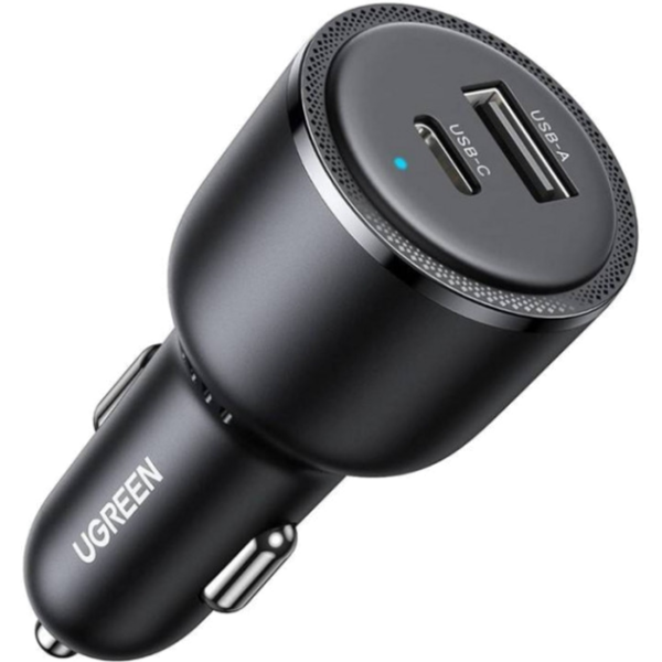 Автомобільний зарядний пристрій Ugreen EC701, USB-C PD 48Вт + USB-A QC 18Вт, 63W Fast Car Charger, Grey