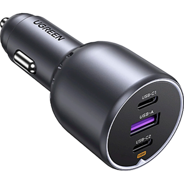 Автомобільний зарядний пристрій Ugreen EC705, 2xUSB-C PD + USB-A, 130Вт