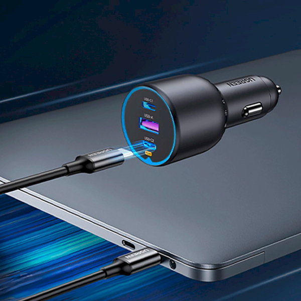 Автомобільний зарядний пристрій Ugreen EC705, 2xUSB-C PD + USB-A, 130Вт