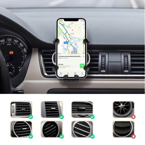 Автотримач для телефону UGREEN LP228 з гравітаційним механізмом на вентиляційну решітку (80871)
