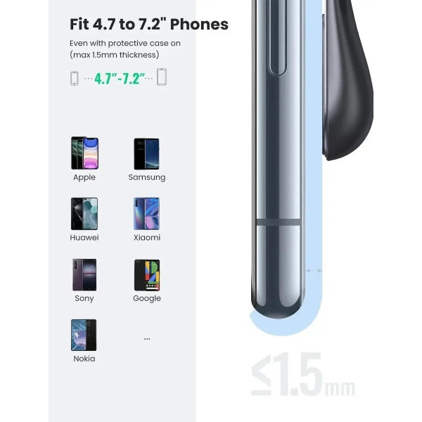 Автотримач для телефона UGREEN LP290 Waterfall Magnetic Phone Holder