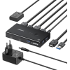 KVM-перемикач HDMI 2.0 UGREEN AK502, 2 ПК → 1 монітор, 4 USB 3.0, 4K@60Hz, Black