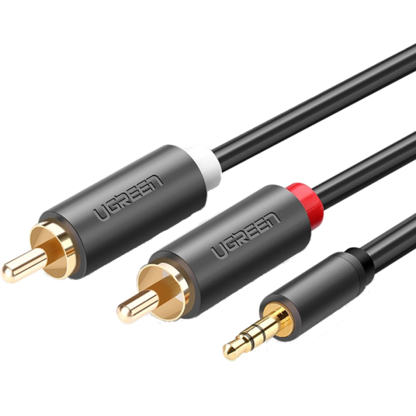 Кабель UGREEN AV102 3.5mm Male to 2xRCA Male Audio Cable Black