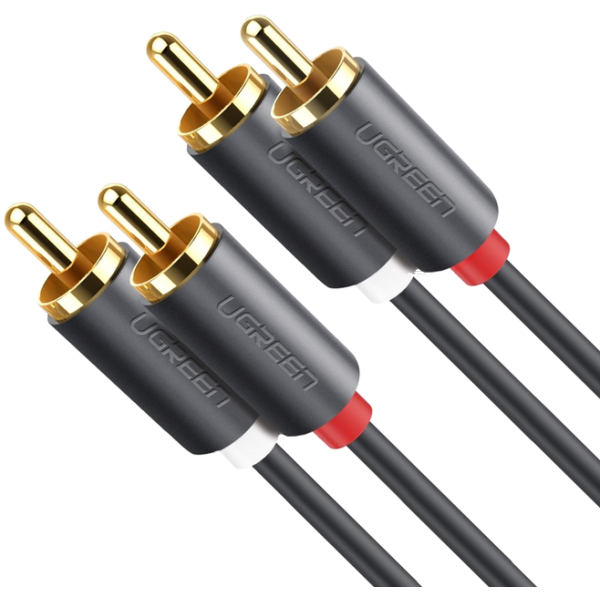 Інсертний аудіокабель UGREEN AV104 2RCA to 2RCA Black – кабель для підключення аудіотехніки