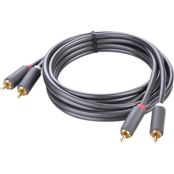 Інсертний аудіокабель UGREEN AV104 2RCA to 2RCA Black – кабель для підключення аудіотехніки