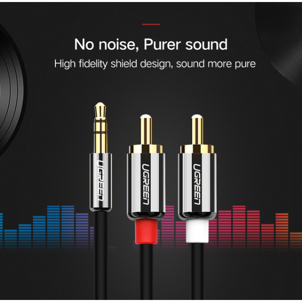 Аудіо кабель UGREEN AV116 3.5 мм Jack – 2RCA, Black