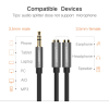 Кабель UGREEN AV123 3.5 мм Stereo Audio Splitter з обплетенням, 20 см, Black