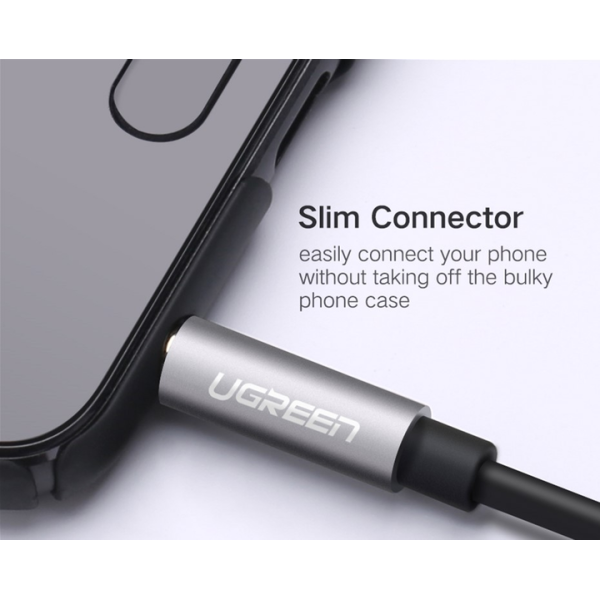Кабель UGREEN AV123 3.5 мм Stereo Audio Splitter з обплетенням, 20 см, Black