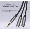 Кабель UGREEN AV123 3.5 мм Stereo Audio Splitter з обплетенням, 20 см, Black