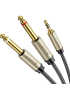 Аудіокабель UGREEN AV126 3.5mm TRS to 2x6.35mm TS Audio Cable, Gray