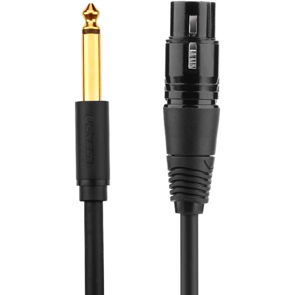 Микрофонный кабель UGREEN AV131 Jack 6.3 мм – XLR Female, 2 м/5 м, черный