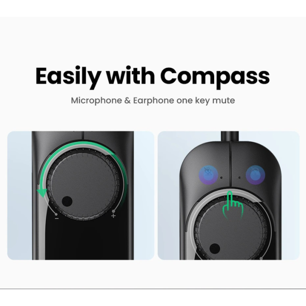 Зовнішня звукова карта Ugreen CM129 USB 2.0 з регулятором гучності (15 см)
