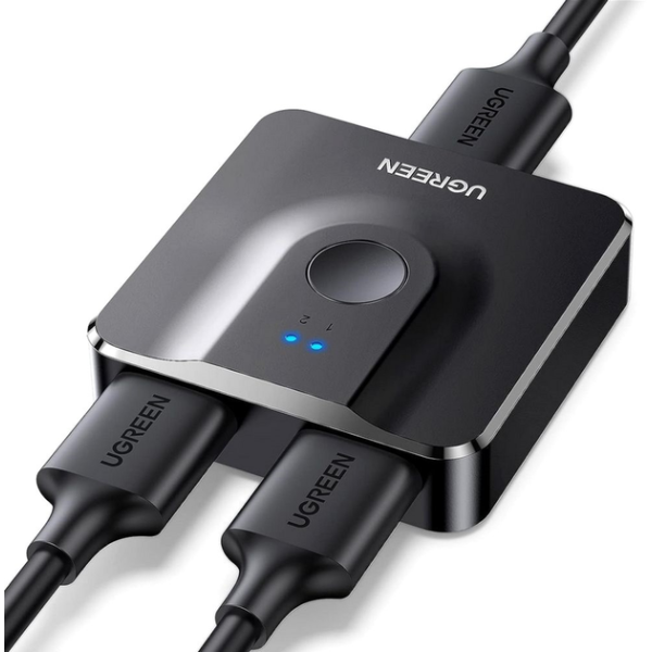 Спліттер-перемикач HDMI 2.0 UGREEN CM217, 2-в-1, двонаправлений, 4K@60Hz, чорний