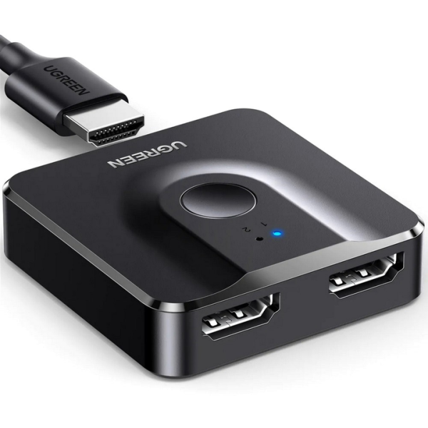 Спліттер-перемикач HDMI 2.0 UGREEN CM217, 2-в-1, двонаправлений, 4K@60Hz, чорний